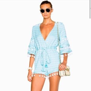 Dodo Bar Or Light Blue Tassled Romper Ashtar